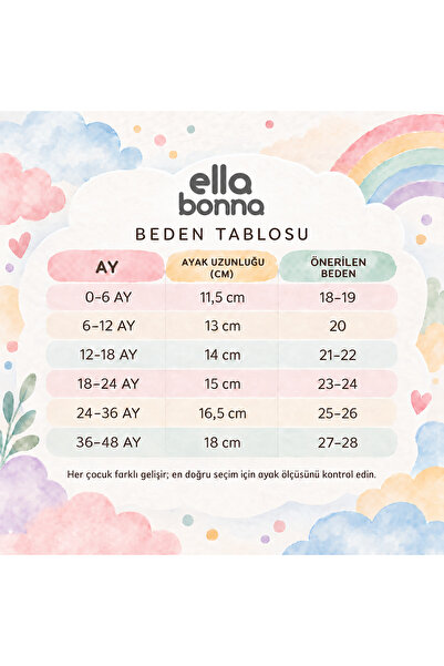 Ella Bonna Teddy Bebek Pandufu Ev Patiği, Kaydırmaz Taban, Organik Pamuk Astar, Ev Kreş Ayakkabısı Taba