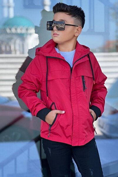 Zaziko Kids معطف موسمي للأولاد مقاوم للرياح مع جيوب وغطاء للرأس MM5016