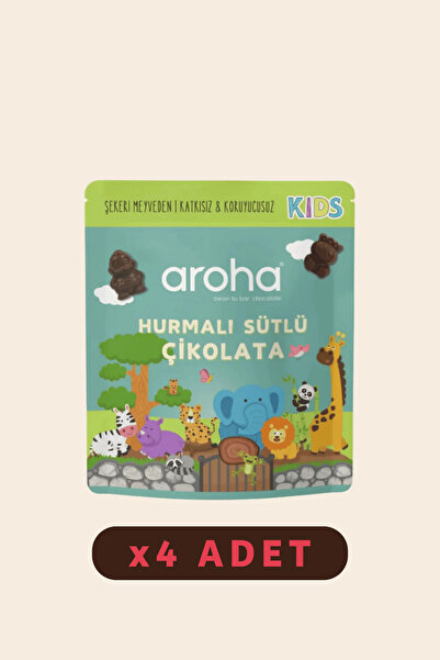 AROHA Hurmalı Sütlü Çikolata Kids 45 Gr x 4 Adet