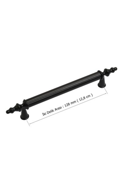 EYM Öyküm Çizgili Rustik 128 mm Mat Siyah Mobilya Dolap Kulp