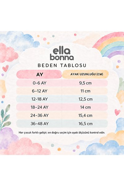 Ella Bonna Organik Pamuk Fitilli Kadife Bebek Pandufu, Kaydırmaz Taban, Çizgili Kreş Ayakkabısı Patik, Siyah