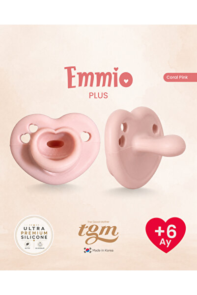 Tgm Baby Ultra Premium Silicone Heart Pacifier Plus (Coral Pink)