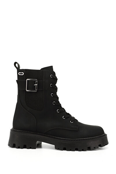 GÖNDERİ(R) Women's Black Zippered Thick Heeled Boots