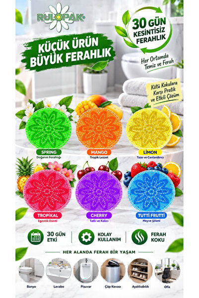 Rulopak Mini Lavabo Pisuvar Süzgeci Koku Giderici 6 Adet Tanışma Paketi