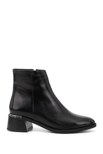 GÖNDERİ(R) Women's Black Zippered Thick Heeled Boots