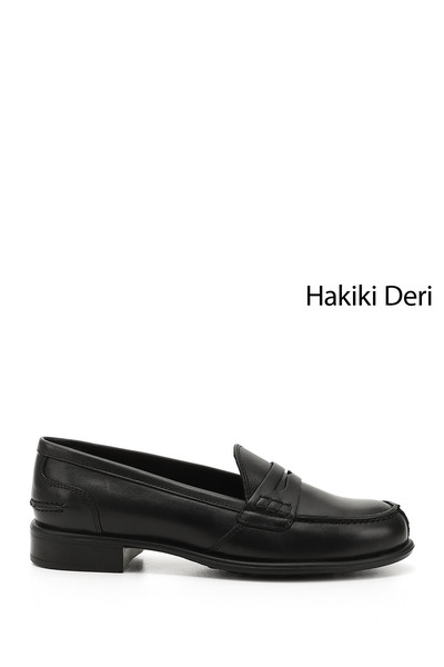 GÖNDERİ(R) Women/Girls Black Genuine Leather Loafer Shoes
