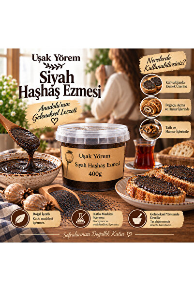 Uşak Yörem Şarküteri Haşhaş Ezmesi (siyah) 400g Uşak Yörem
