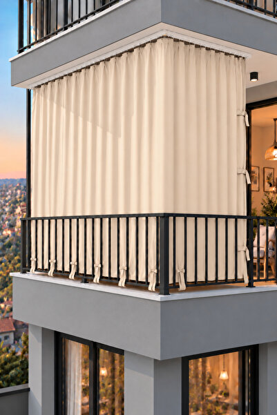 ALTINPAMUK Pânză pentru balcon Enxboy, opțională, cu șireturi, cremă Ty801-2