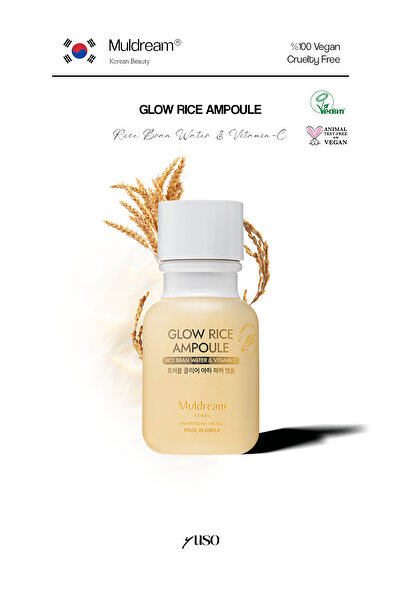 Muldream Glow Rice Ampoule Pirinç Kepeği Suyu Aydınlatıcı Onarıcı Ampul Hassa...