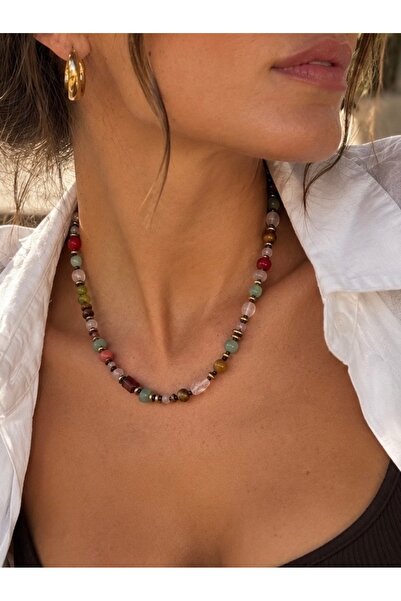 By Song Aksesuar Mixed natural stone necklace