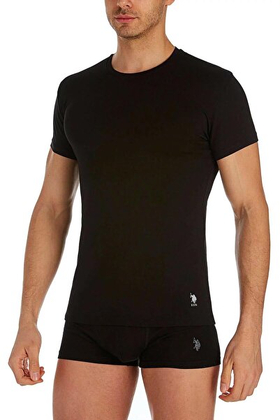 U.S. Polo Assn. %100 Pamuklu 2'li Amerikan Yaka Kısa Kol T-shirt