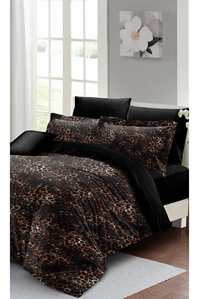 MonoHome Leopard Patterned Premium Cotton Satin Duvet Cover Set – Double Size...