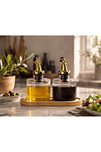 Trend Home Life Tabletop Wooden Stand with Gold Headpieces, Set of 2 (100ml) ...