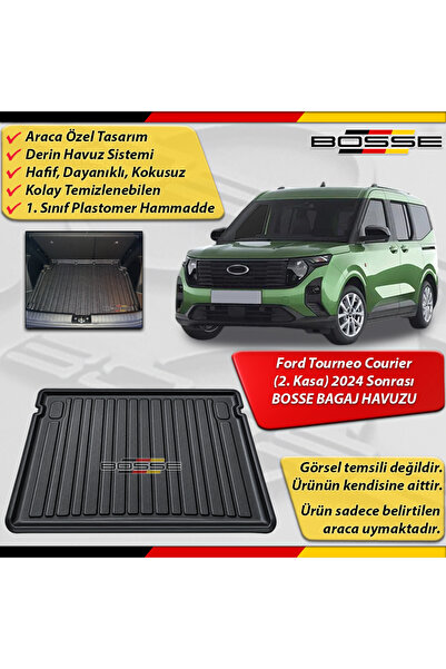 BOSSE Ford Tourneo Courier Bagaj Havuzu (2.Kasa) 2024 Sonrası Araca Özel 3D B...
