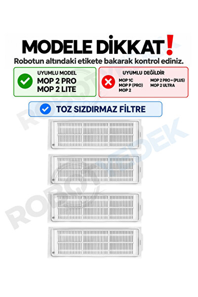 robotyedek Xiaomi Mop 2 Pro (NEGRU) Mjst1shw Filtru Hepa de rezervă compatibi...