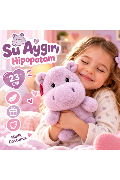Cici Oyuncak Yumuşacık Mor Hipopotam Su Aygırı Peluş Oyuncak Sevimli Tasarım ...