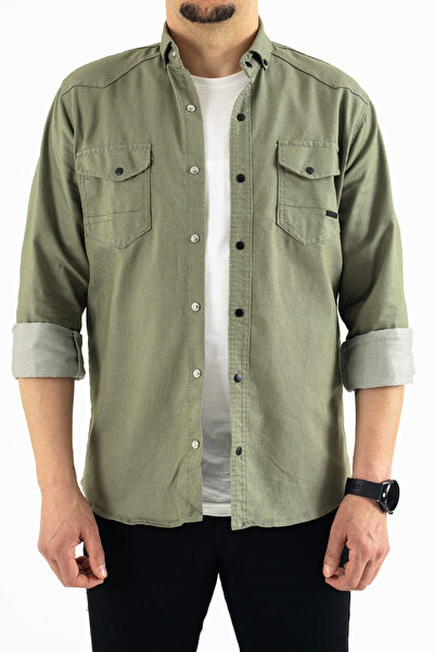 YXC Men's Slim Cut Cotton Jeans Shirt