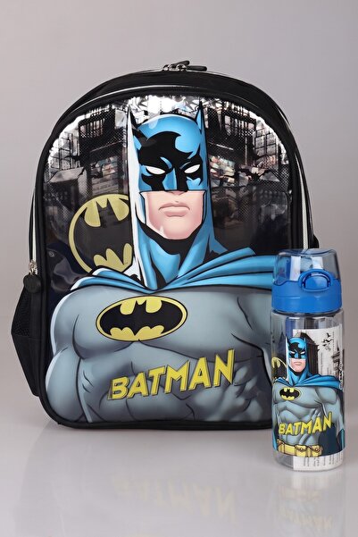 Batman YENİ SEZON LİSANSLI OKUL ÇANTASI VE 500 ML TRITAN MATARA OKUL SETİ