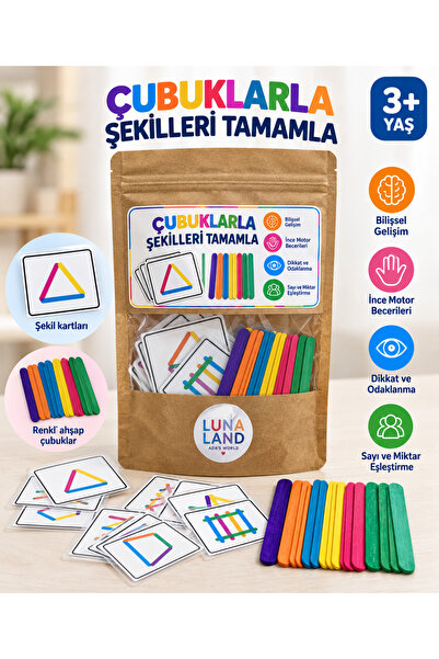Renkli Çubuklarla Şekilleri Keşfetme Oyunu