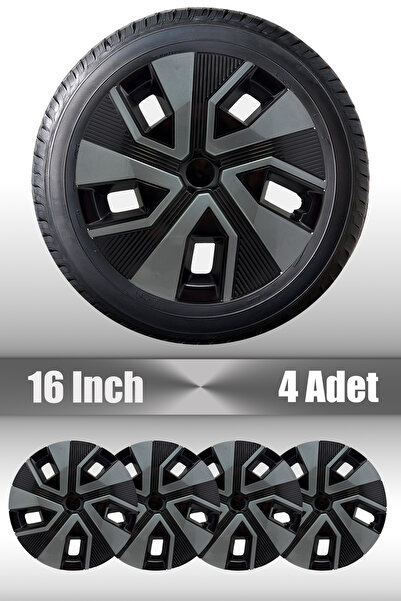 FRWY Renault Clio 4 Megane 4 Uyumlu 16'' İnç Siyah Füme Esnek Kırılmaz Jant K...