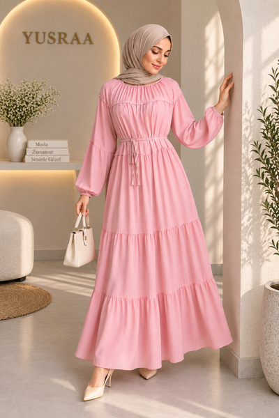 Efulim Womens İpli Salaş Şifon Elbise