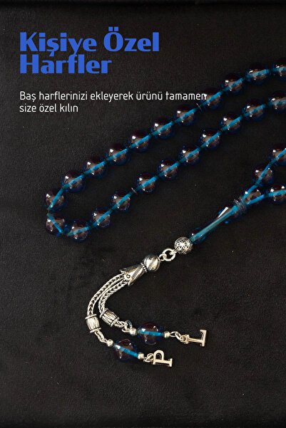 Tesbih Otağı Kişiye Özel Harfli Ateş Kehribar Tesbih – Premium Özel Kutulu Hediye Seti - Sertifikalı Kehribar