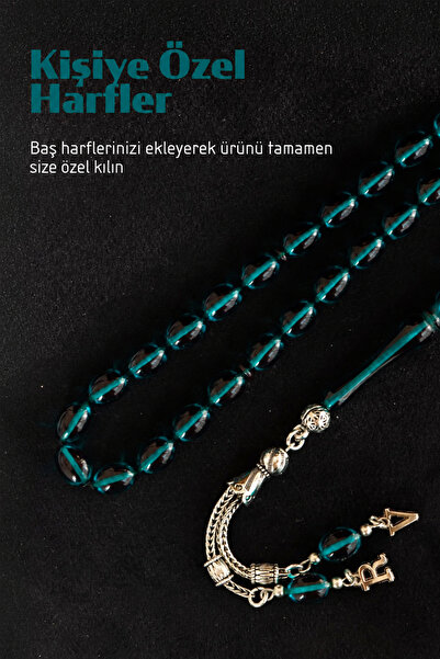 Tesbih Otağı Hediye Kişiye Özel Harfli Ateş Kehribar Tesbih – Premium Kutulu Hediye Tesbih Seti