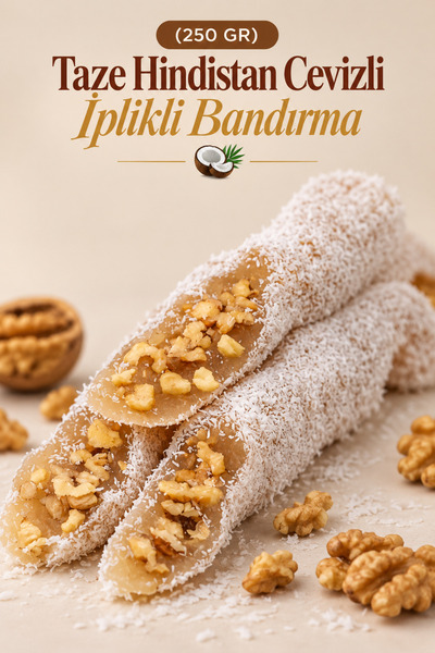 ÜLKÜ KURUYEMİŞ (250 GR) Taze Hindistan Cevizli İplikli Bandırma Tatlı Atıştır...