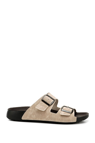 GÖNDERİ(R) BEIGE Gön Buckle Men's Slippers 34062