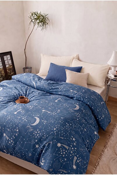 Lorien Husă de pilotă dublă cu model Galaxy / Husă de plapumă 200 x 220 cm