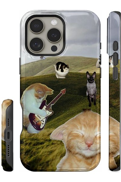 EDELFU متوافق مع iPhone 13 PRO MAX - غطاء مزدوج الطبقات من Funny Cats، غطاء ح...