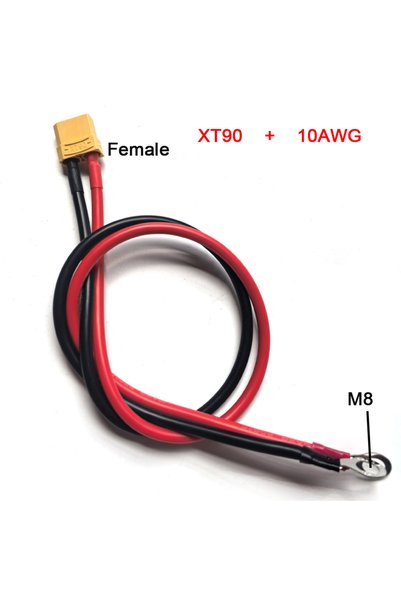 Choice1 60cm 23.62inch XT90 Femal XT60 X90 to M8 O Ring Eyelet Battery Termin...