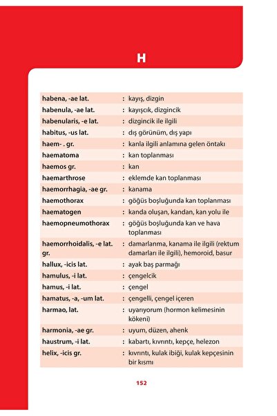 Hipokrat Kitabevi Anatomi Terimleri Sözlüğü