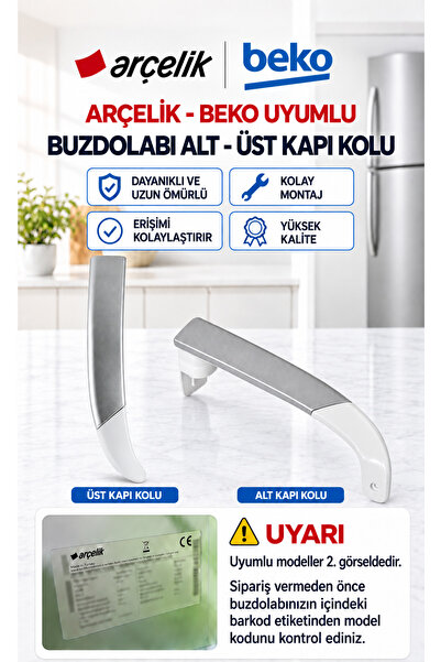 ÖZ BEYAZ EŞYA BEKO - D1 8410 SM Buzdolabı Alt Üst Kapı Kolu Tutamak