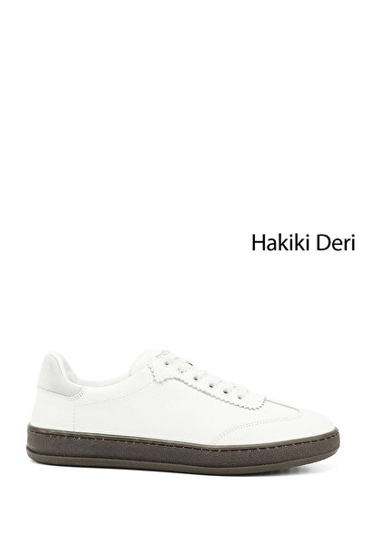 GÖNDERİ(R) Kadın Beyaz Bağcıklı Hakiki Deri Sneaker