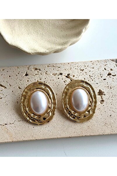 ANKA JEWELLRY VİNTAGE MODEL İNCİLİ GOLD RENGİ KÜPE