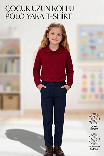 ERDEM KIDS Unisex Παιδικό μπλουζάκι πόλο με λαιμόκοψη, βαμβακερό, μακρυμάνικο...