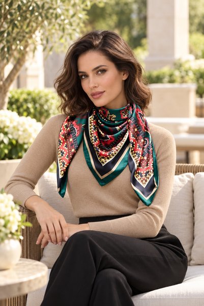 D scarf Eșarfă Bandana pentru Femei 90CM