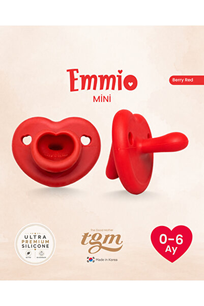 Tgm Baby Emmio Mini Heart Silicone Pacifier (Berry Red)
