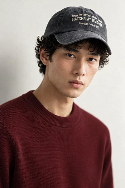 no7man Woven - Burgundy - Cotton Half Turtleneck - Men's Sweater