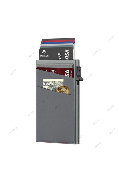 Choice1 Grey Anti-theft Cards Protectors Card Holder Minimalist Smart Wallet ...