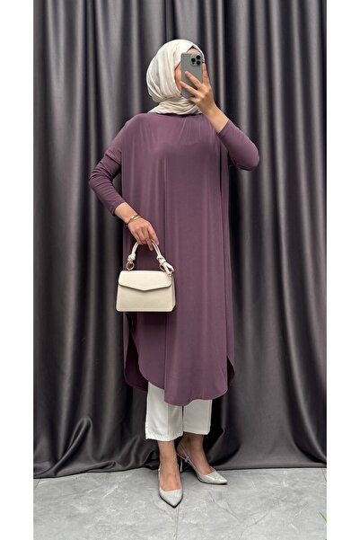 NİSUM MODA Sandy Tunic with Slits on the Sides
