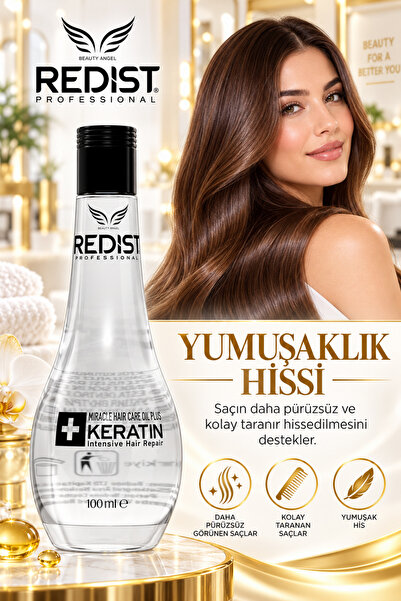 Redist Keratin Saç Bakım Yağı Cam şişe 100 ml – Doğal Onarıcı Formül ile Parlak, Güçlü ve Sağlıklı Saçlar