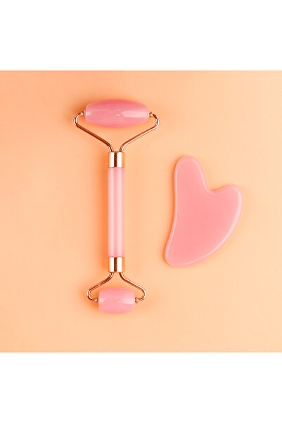 Choice 2pcs Pink 2pcs Double-end Gua Sha Massage Roller Neck Face Board Facia...