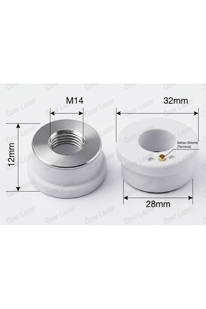 ÖZER LAZER D32 M14 Nozzle İçin Lazer Seramik