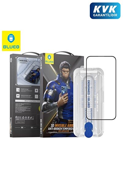 BLUEO 3D Airbag iPhone 15 Plus Uyumlu Kenar Darbelere Dirençli Aparatlı Tam K...