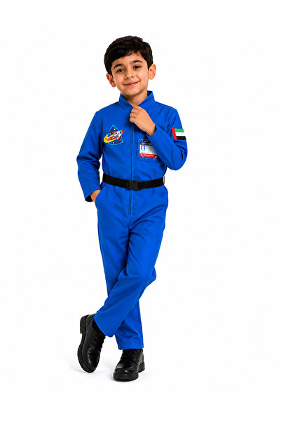 MOFAY Kids Astronaut Space Suit Costume – Premium Blue UAE Badge, Space Explorer Outfit