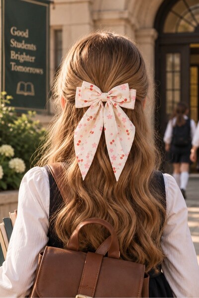 Katia&Bony Cherry Bow Automatic Buckle Ecru