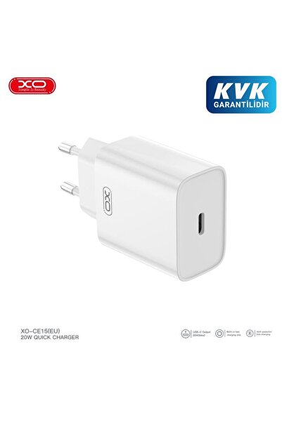 Xo CE15(EU) 20W Fast Hızlı USB-C / TYPE-C Çıkışlı Şarj Aleti Adaptörü