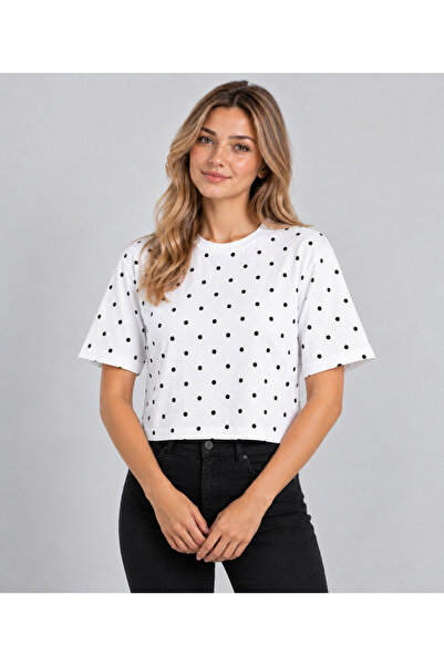 LİVATEX Tricou crop midi din bumbac, croială confortabilă